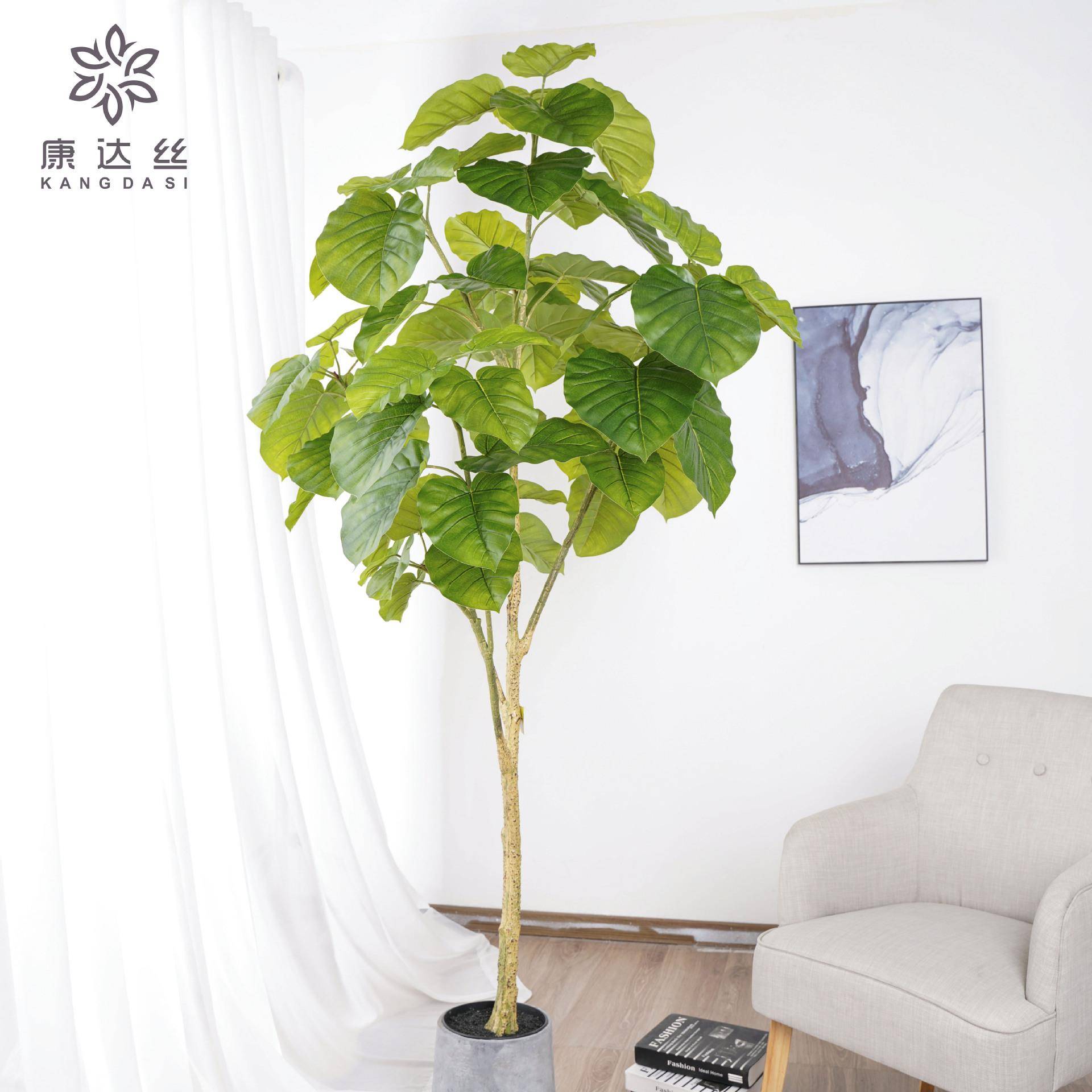 仿真室内盆栽植物心叶榕假树绿色琴叶榕假绿植叶子北欧风居家装饰