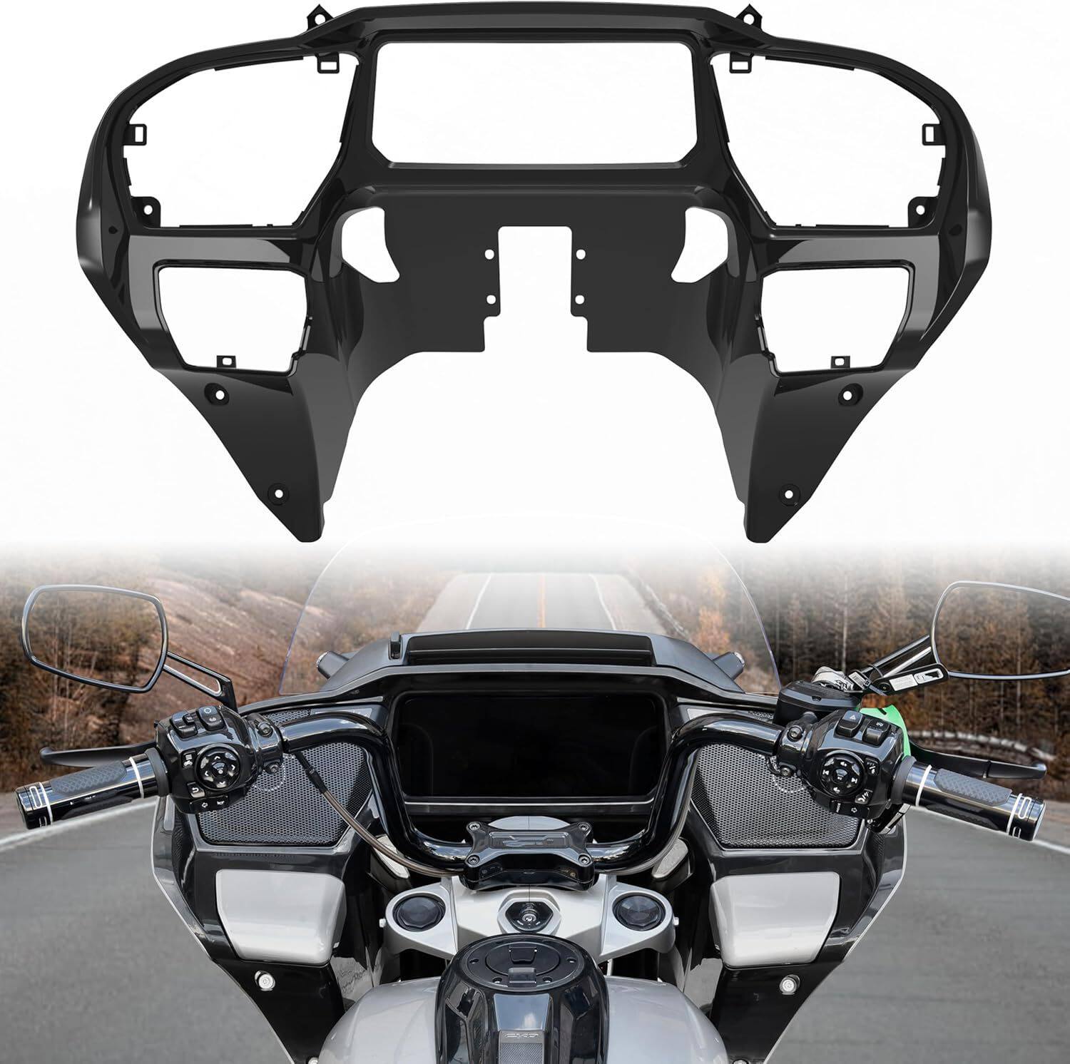 适用哈雷改装件HarleyCVORoadGlide24+款公路滑翔仪表台黑色