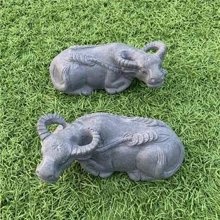 石牛摆件石雕牛工艺品天然石材雕刻石头金钱牛家居客厅装饰青石牛