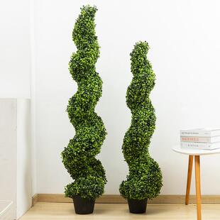 仿真植物假树盆栽螺旋树商场橱窗摆放客厅装饰盆景仿真绿植