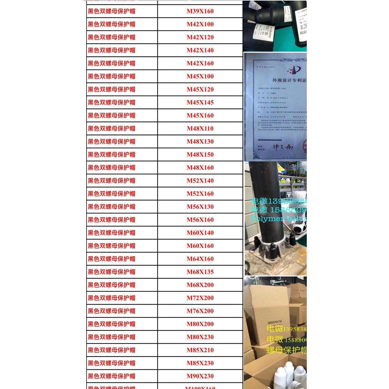 地脚螺丝保护罩六角螺栓螺母保护帽六角螺栓保护罩M3-M100毫米