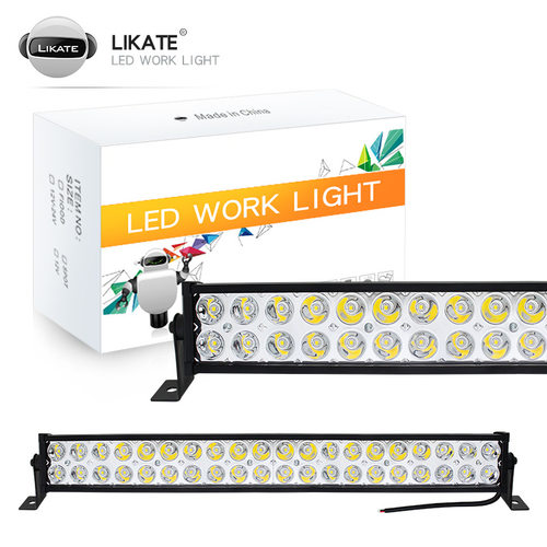 LKE跨境汽车LED工作灯40LED120W长条灯照明检修工作灯越野车顶灯
