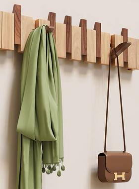 VIP实木钢琴键挂衣架创意隐形挂钩墙上壁挂入户门后免打孔收纳架