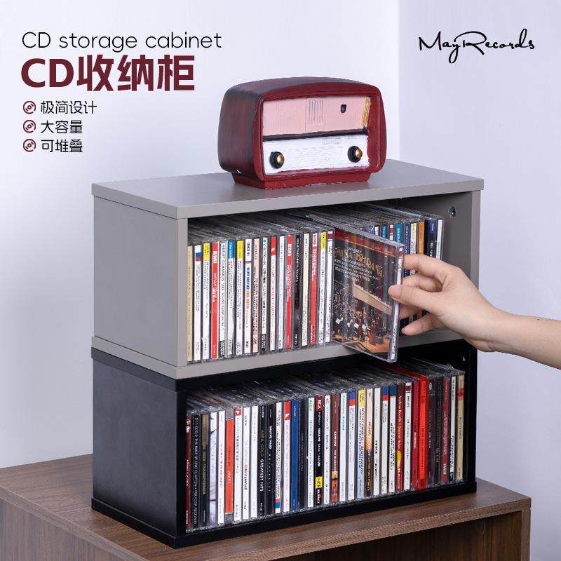 CD收纳柜游戏CD碟片展示架桌面收纳架实木cd收纳盒