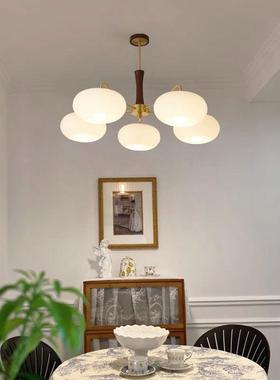 中客厅灯吊灯客厅古主34755灯日古式油奶风胡桃木复卧室餐厅吊灯