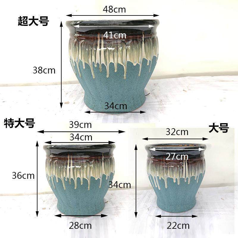 简约中式葵家用客柱办公绿萝散厅尾夏威夷竹发财树超大UOZ号陶瓷