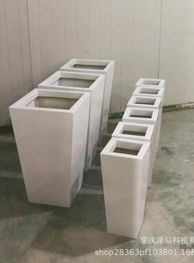 北欧方玻zh-001璃钢花成作品白色玻璃钢形花箱制厂家直供f盆rp树