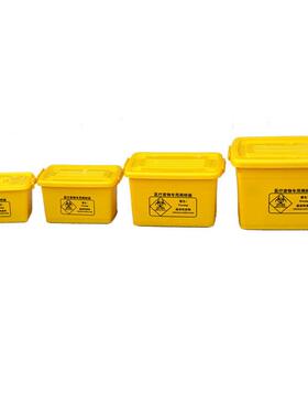 6L医0院垃圾收纳箱转黄色理整箱医疗废物转运60L周箱带轮