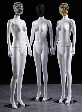 窗装店女模特具女服全身白色77681工厂假人体橱婚纱衣服展示道架