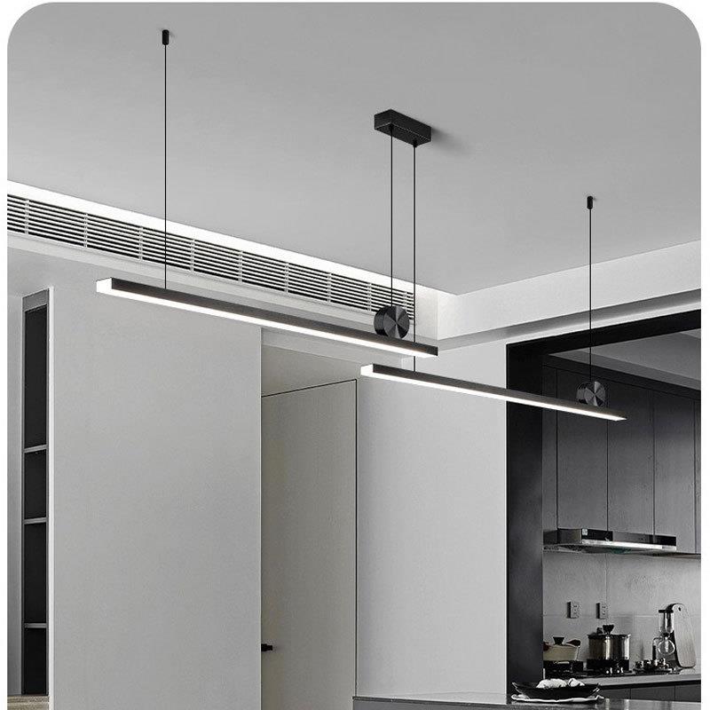 LC吊灯铝材餐厅吊灯现代简约创意一字l岛e长d条设师计饭厅台吧台