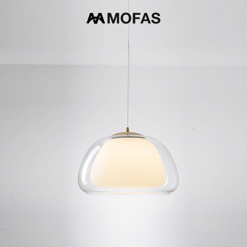 MOFAS丹麦油风653餐厅果灯北欧简约意床头吧台过奶道创玻璃小冻吊