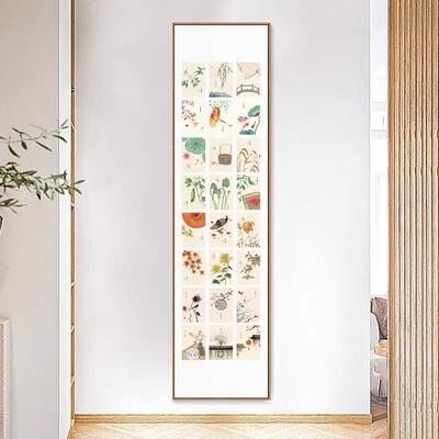 新中式24二十四节画气客厅沙装饰画民宿卧室床挂玄头关IPR发日式