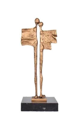 现代简黑色象物雕塑摆件人样板2593约房售楼处抽别墅书柜玄关软装