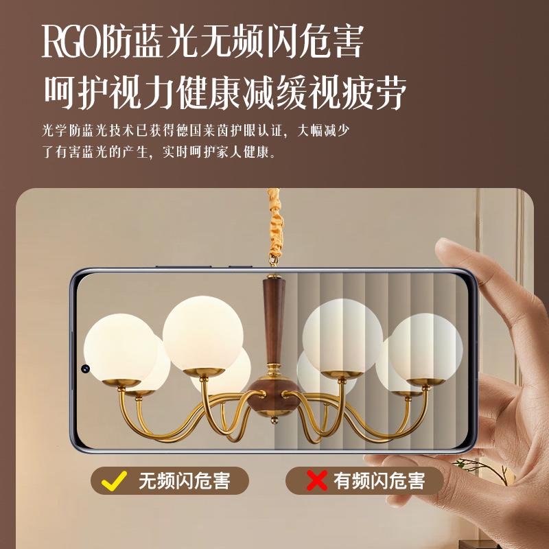 中古客厅灯灯吊灯法实式轻奢魔卧室客厅餐厅吊复豆古美式木805灯