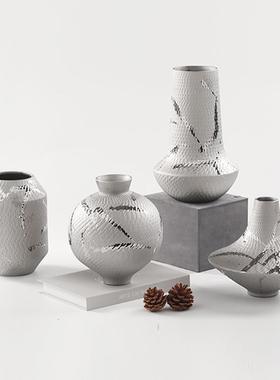 现代轻奢简约VTQ陶瓷房花瓶跳刀款银色10件售楼处样板酒摆店套家
