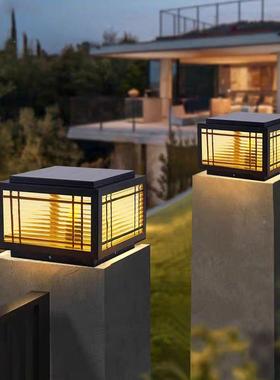 太阳外能阳柱灯户防水接电照明灯庭院围墙家用别墅台大头10178门