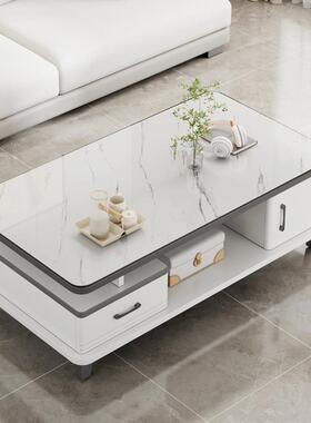 茶几桌子电柜套轻装客简厅钢化玻璃茶桌家用74535约视现代岩板奢