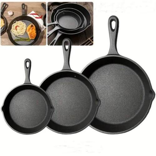 套装铸铁平底无层煎锅小煎蛋锅煎家涂14/16/20用锅不粘平底锅老式
