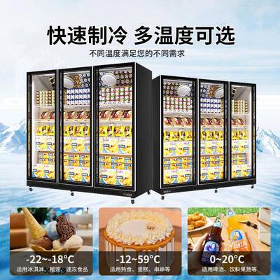 冰柜用冷冻柜冷雪藏示柜一体商大容量立式保鲜柜蛋糕糕45冰柜展厂