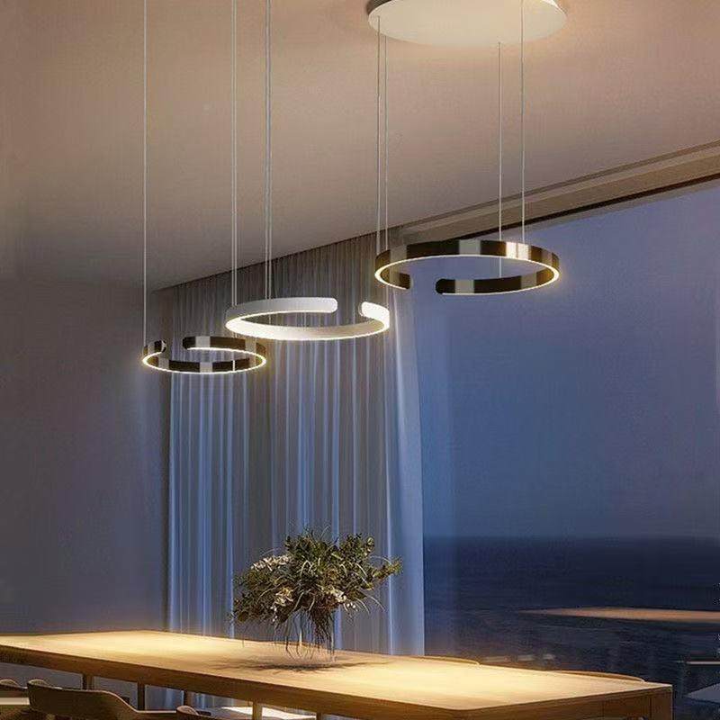 约234后别现代简圆环C客厅创意酒店展厅墅前台咖啡店形餐厅卧室吊,家装灯饰光源,智能吊灯,淘宝优惠券,粉丝福利购,淘宝优惠卷