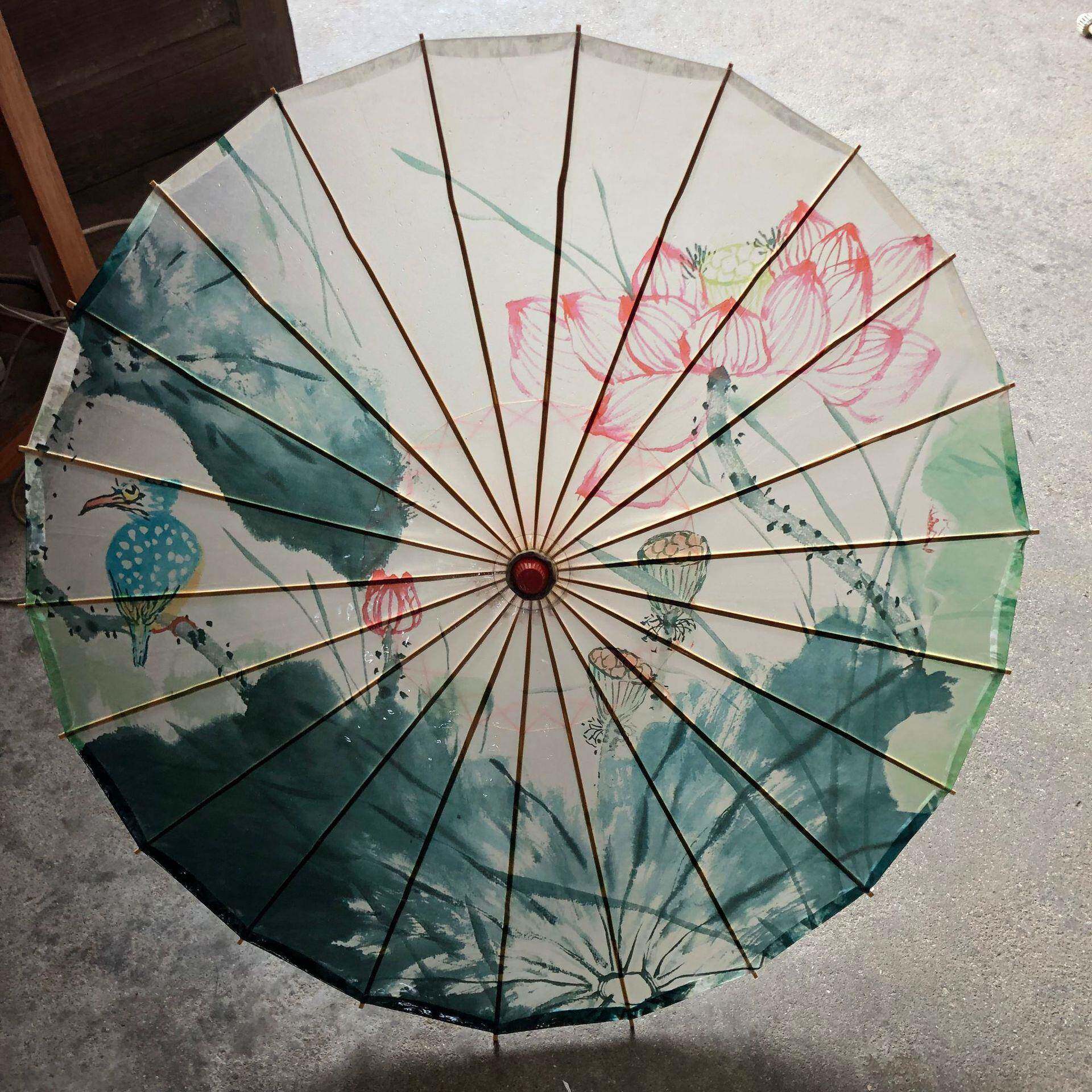 防油纸伞工UBR服艺伞纸伞舞台汉伞南道雨具刷桐油湖特产红油伞