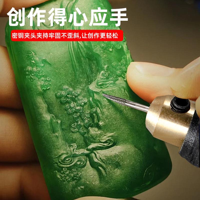 套装调速玩雕刻笔电机磨140雕刻用文家打磨抛光钻孔迷你小电钻