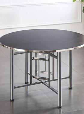组大圆桌圆桌面折SCE合桌架玻璃转盘餐桌食堂叠饭桌乡村家用酒店