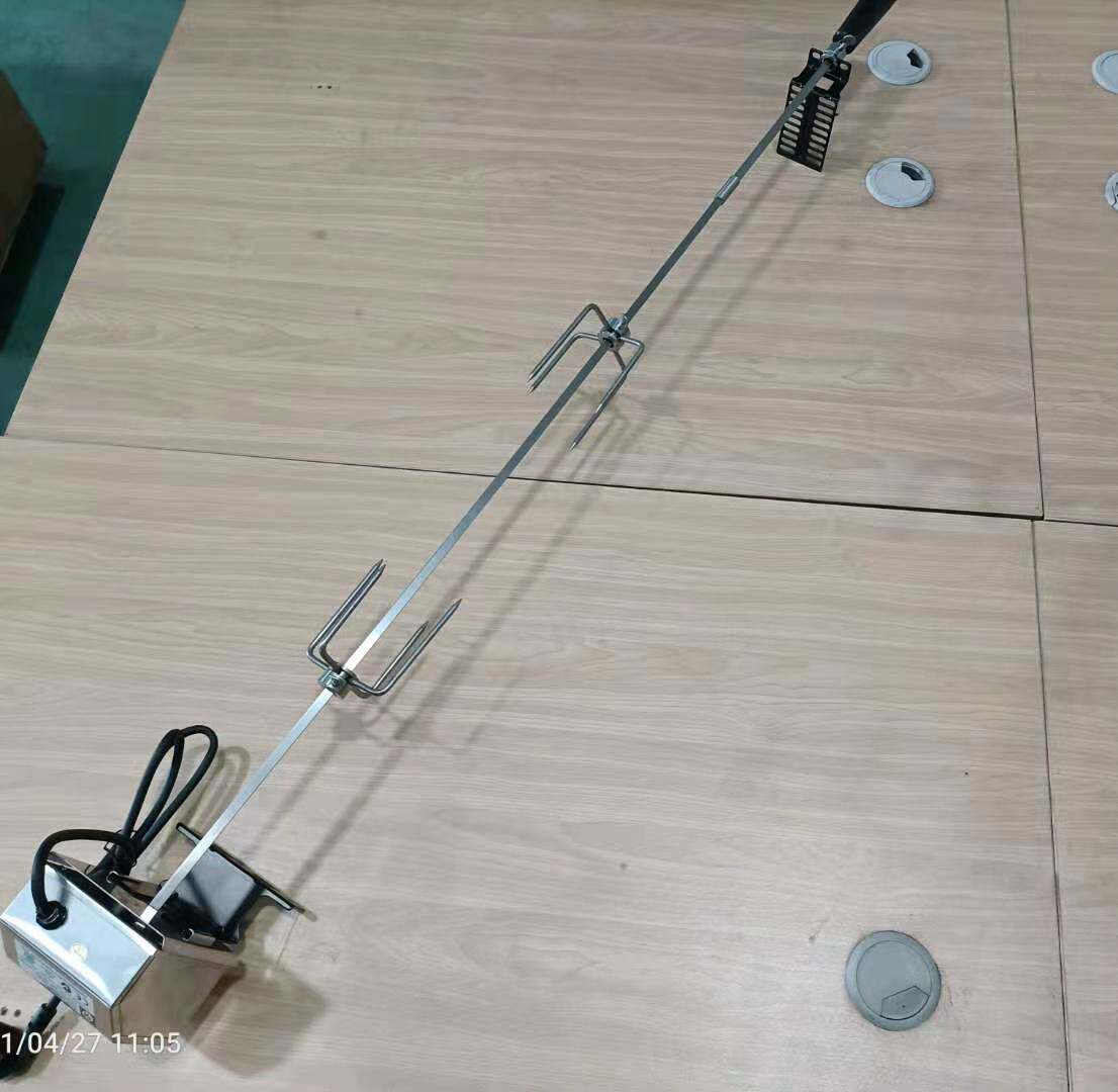 新款出口BBQ电动自动旋转烤叉烤杆不锈钢烧烤炉马达支架