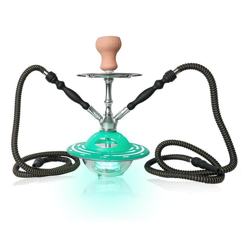 亚克力水烟壶套装双管水烟配件不锈钢飞碟款shisha/hookah