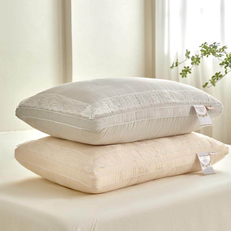 2025新品法式蕾丝轻奢羽丝枕芯枕头 48*74cm家用成人单人高枕整头