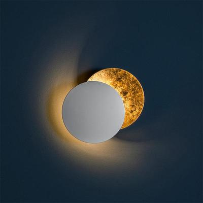 现代简约全铜卧室床头壁灯 酒店装饰玄关楼道仿古月食金箔LED壁灯