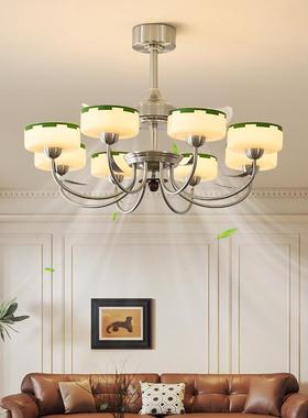 美式复古厅飞玻璃灯吊法式中碟古风客餐厅灯71964胡桃色高级感大