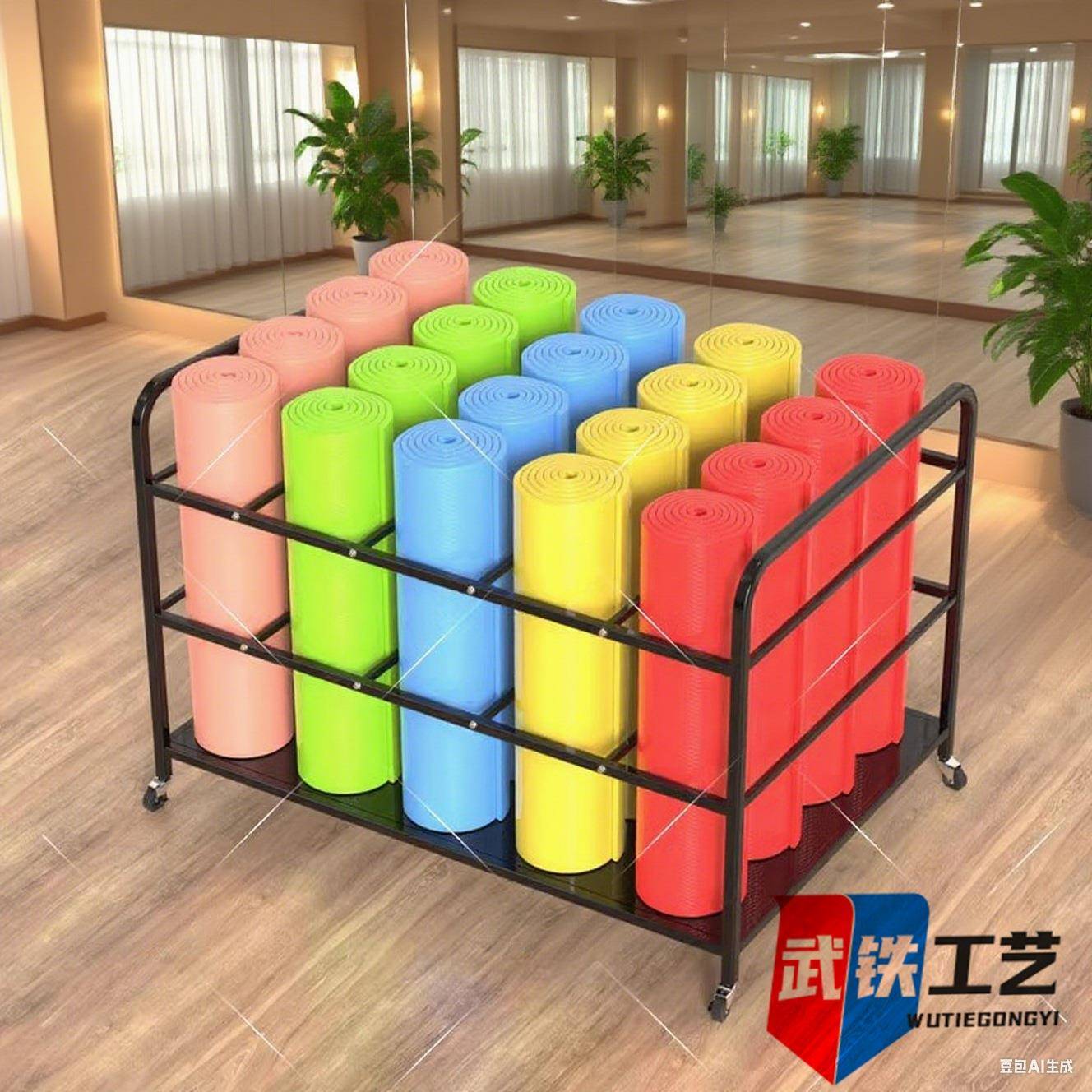 瑜垫收纳架子瑜YJ284480伽轴馆健身房器材泡沫可移动落伽地滚整理