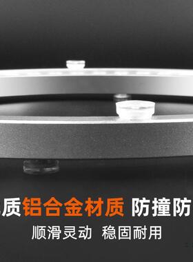 餐桌转盘底座家用实木NXF大理玻璃圆石桌旋转圆轴盘铝合配件静金