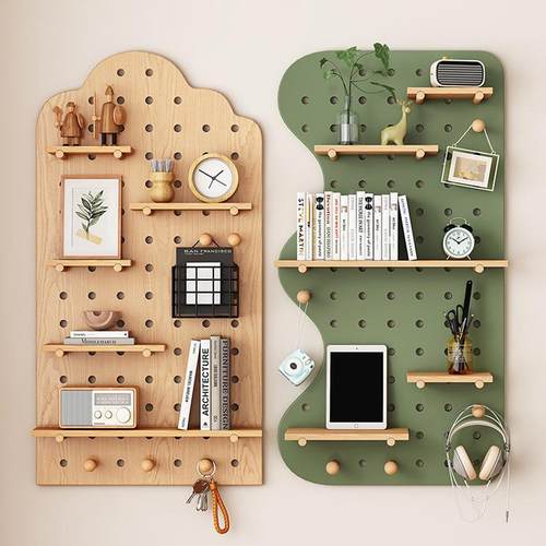 家洞洞板置物架入户用门口墙上洞洞玄关墙面定实收木隔板上墙壁挂