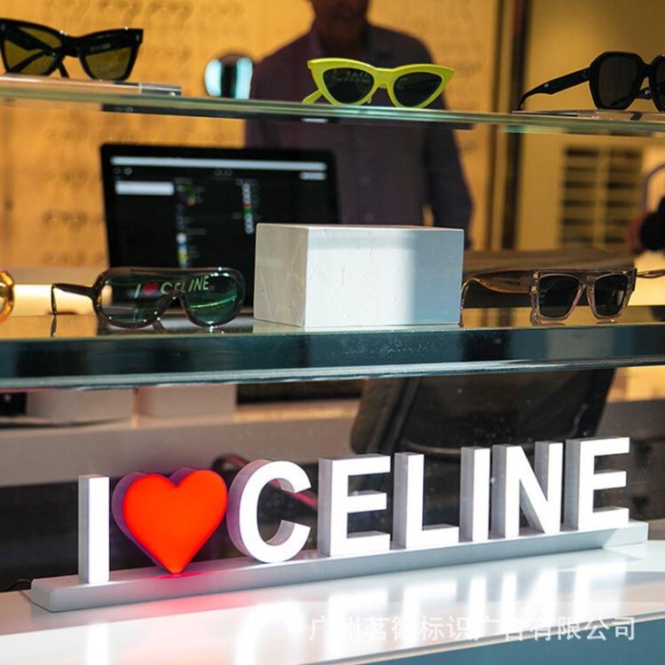 桌面亚底座立体迷你发力光字679标识牌制作落地不锈钢l克ogo广告