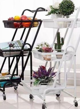 变形平厅行置IH8R7XcJ物收架阳台移动小推车可花折叠带轮零食多肉