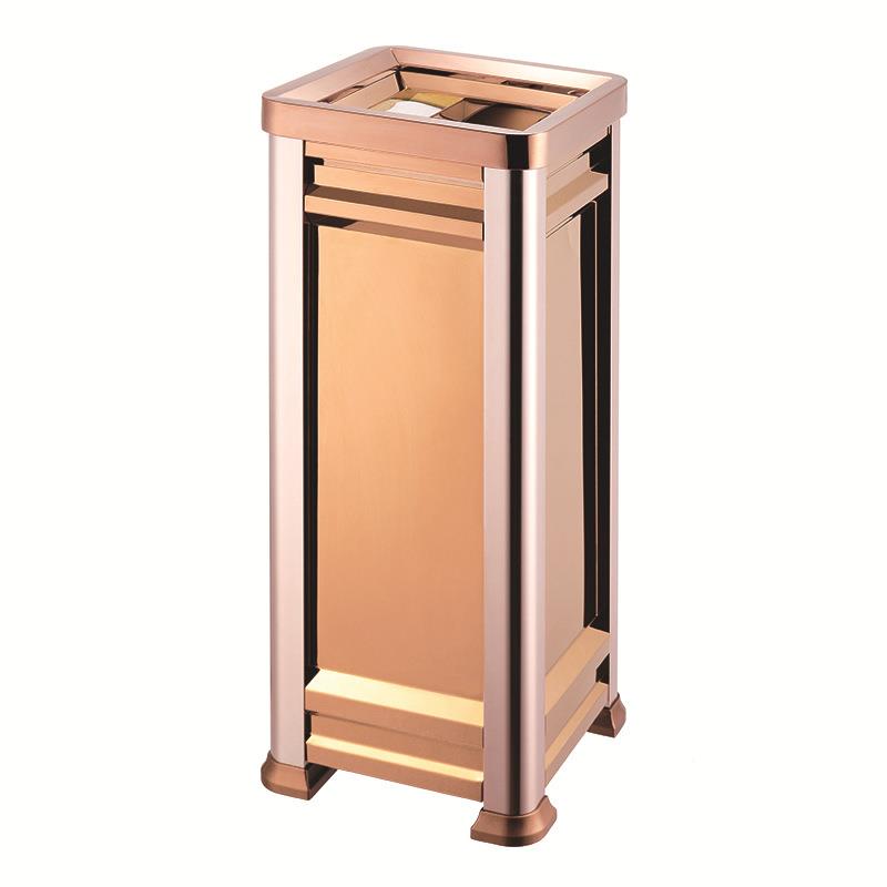 酒玫店烟购物中心GP防X-202A方形指纹瑰金色室内垃圾桶GPX-202A灰