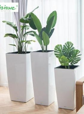莱之懒形人花盆脚正方秀大号落地烤漆高盆栽自吸水GQ3系列懒人花