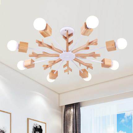 现XD-06-44厅代简约北欧客厅餐吊灯创意日实木方小杯树枝式花型吊