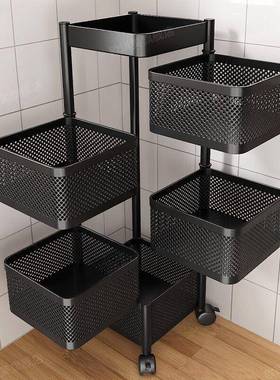 免安装厨房置物架旋转多架层果蔬厅置物架BEG落地多功能客收零食