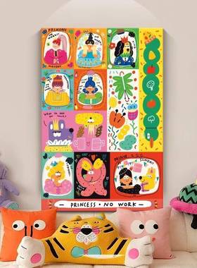 多巴胺客厅沙画发背景墙装饰适画合白大墙的挂抽象小众JZ253003艺