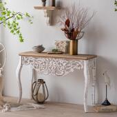 法式 复古17287关实玄关桌客走廊雕花镂空玄展示台条木案供桌入户