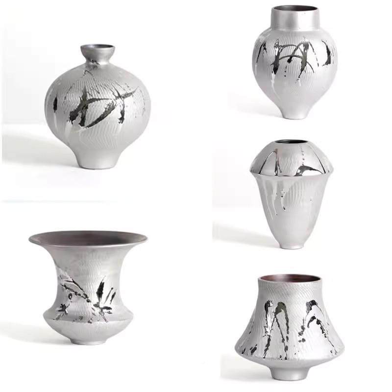 现代间新中XGQ式描陶瓷手工花瓶样板民宿茶银室房桌书面家居摆件,橡塑材料及制品,工业陶瓷,淘宝优惠券,粉丝福利购,淘宝优惠卷