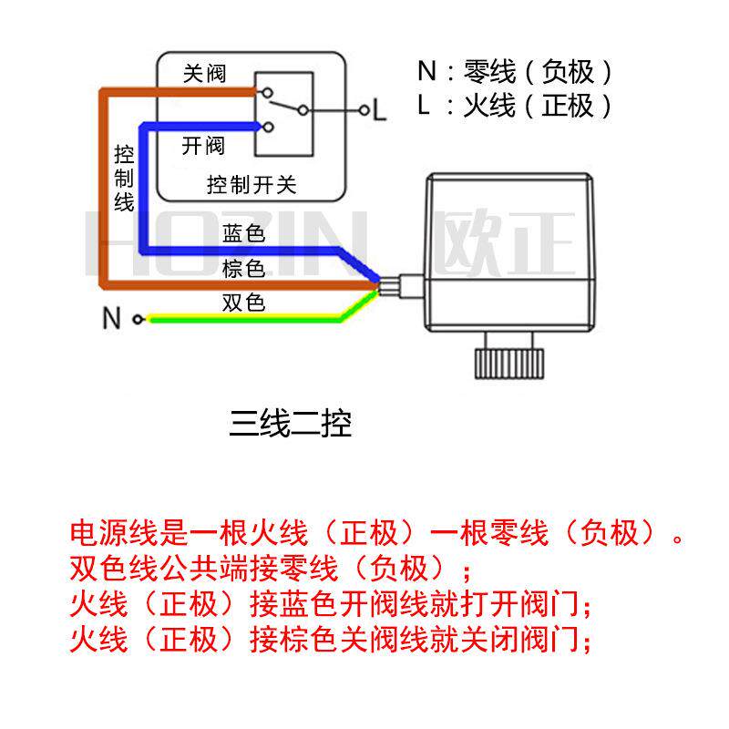 微型电动球300阀n空2中央调电d动二0通阀AC220V三线二控电动阀4分