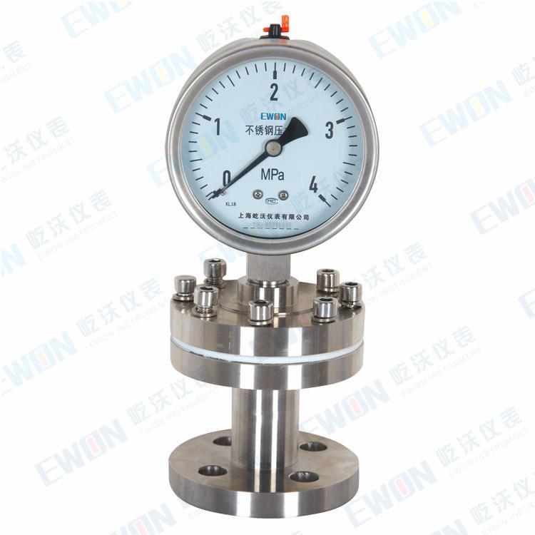 不锈钢隔膜压力表法兰式YTF-100H/MF/F4上海仪表厂家4MPA抗压