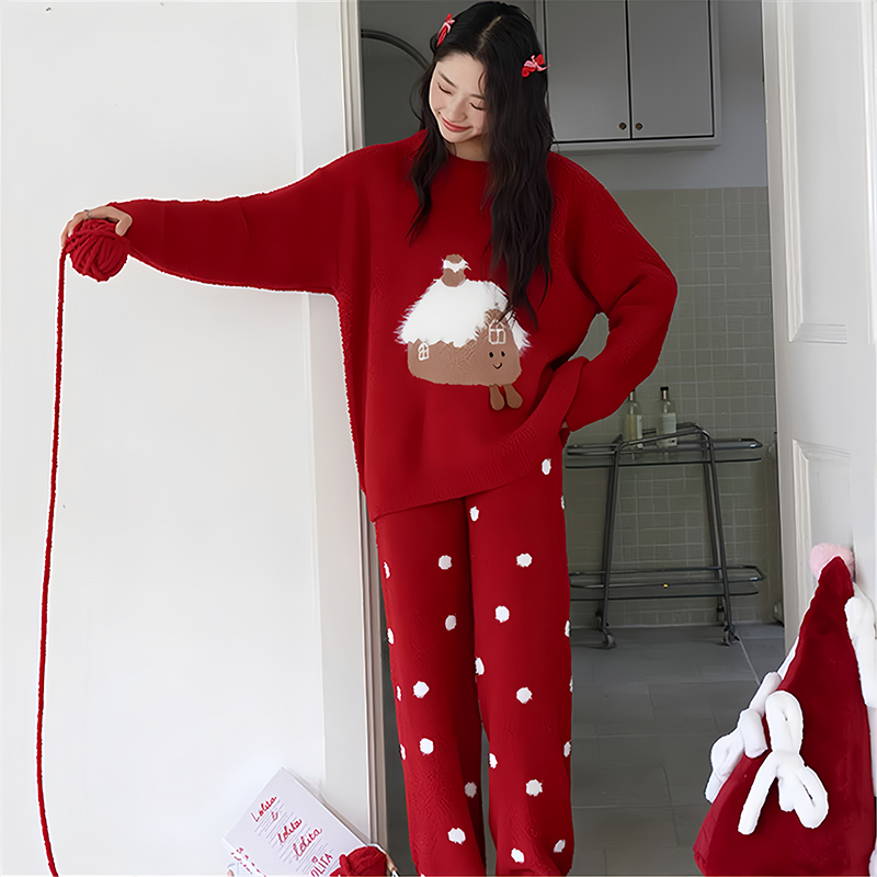 家居服睡衣女款套装秋冬季可外穿