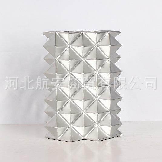 现代简约创意树脂银色扁花瓶花器样板房售楼处桌面办公桌电视柜,工业油品/胶粘/化学/实验室用品,其他实验室设备,淘宝优惠券,粉丝福利购,淘宝优惠卷