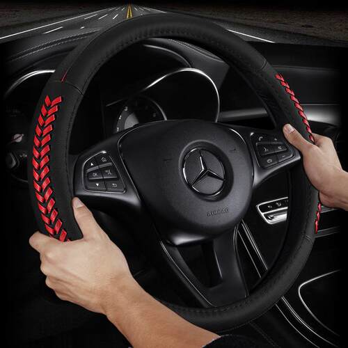 适用奔驰c级ML350真皮方向盘套GLA200/260/glc/E300/B180/GLK把套