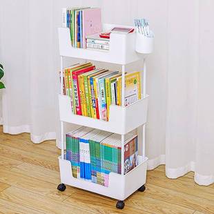 书桌边可移动书架初中生放书包置物架落地大容量墙角带轮书架新品